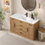 Meuble-lavabo 48 po en chêne clair. Armoire de rangement abondante - 2 portes à fermeture douce et 6 tiroirs