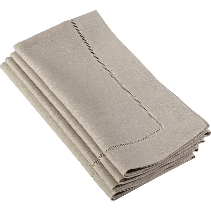Serviette Gelder l 20 po avec bordure ajourée (ensemble de 4), Taupe