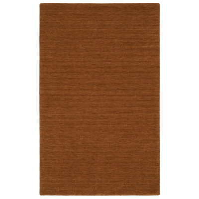 Tapis en laine rouille unie Makhari