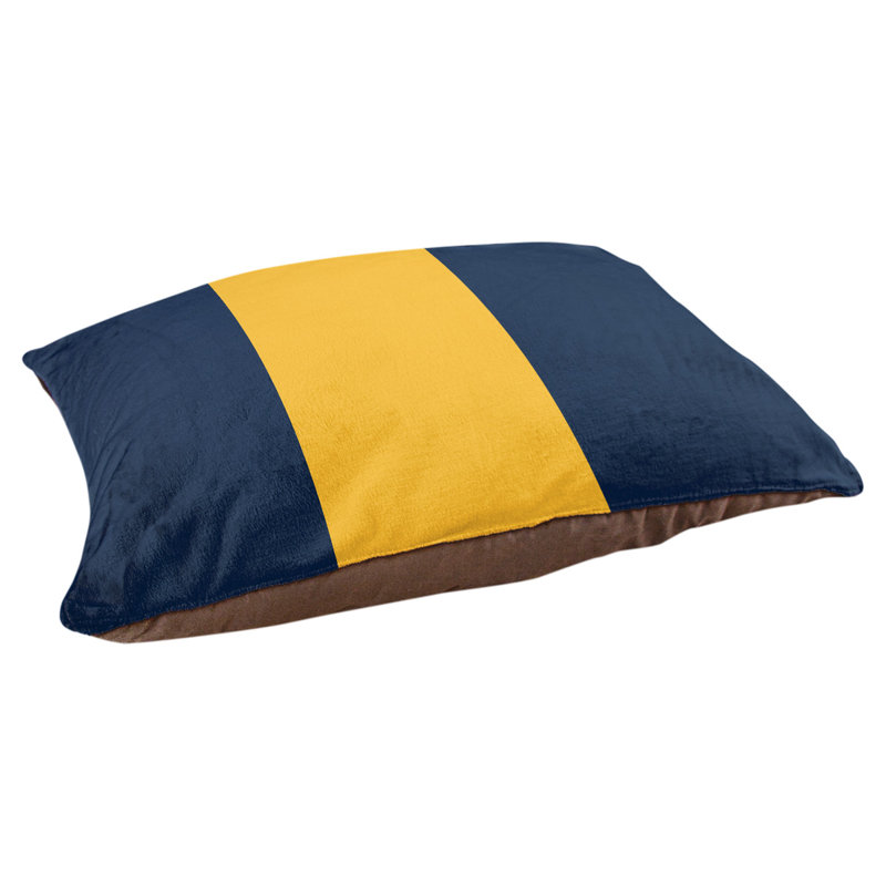 Coussin rectangulaire designer Los Angeles, Grand (L 40 po x l 50 po), Bleu/doré