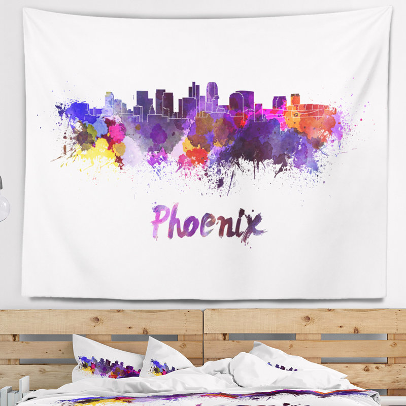 Phoenix skyline tapisserie Cityscape, H 32 po x l 39 po