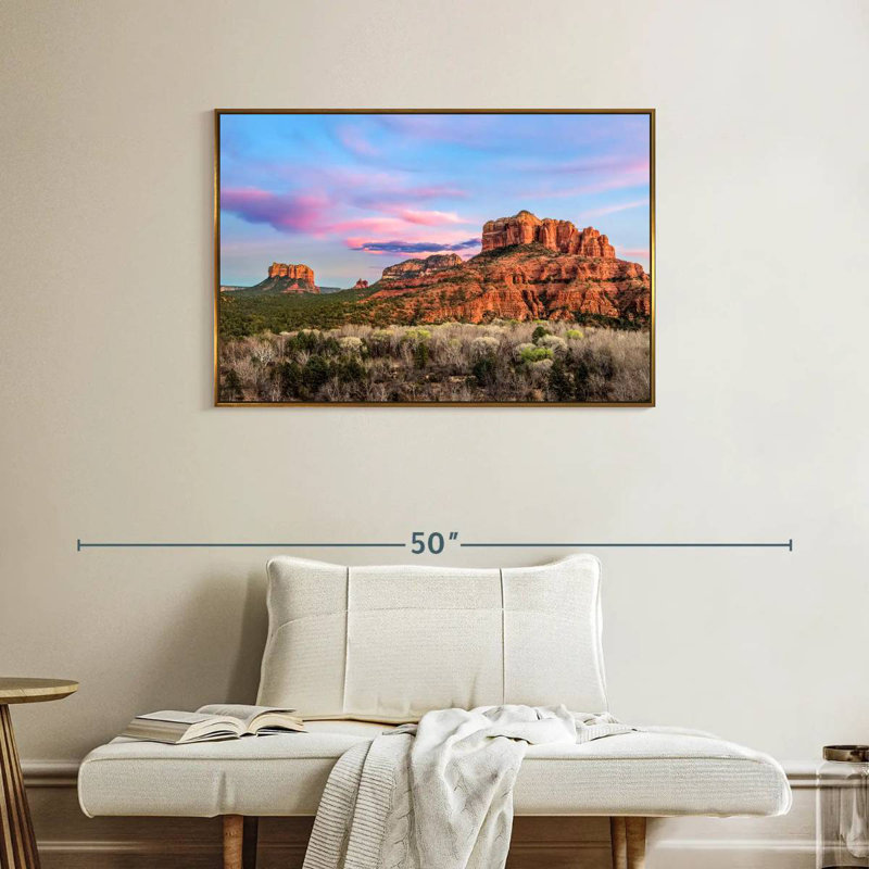 Sedona Rock Formations, Cadre flottant doré, 37 po x 25 po