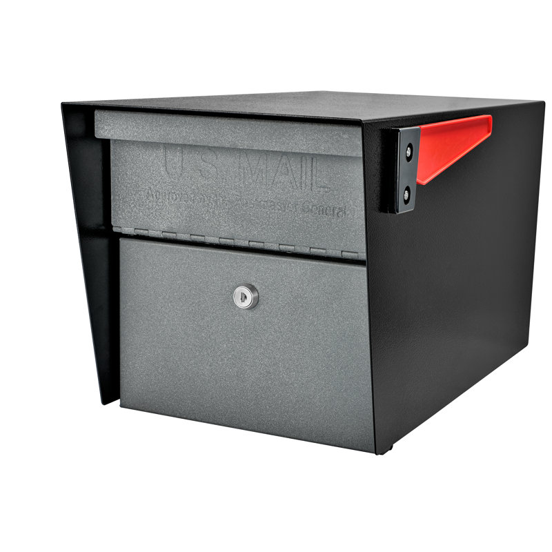 Mail Manager Locking Post Mounted Mailbox, Black