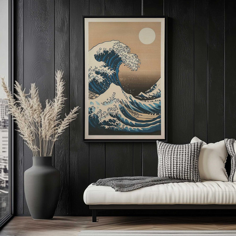 Impression sur toile Woonwashed Tide dans un cadre, H 30,75 po x l 20,75 po, Noir satiné