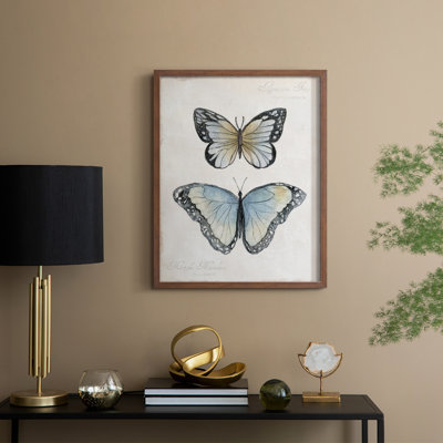 Vintage Butterflies II Framed Print - Solid Wood