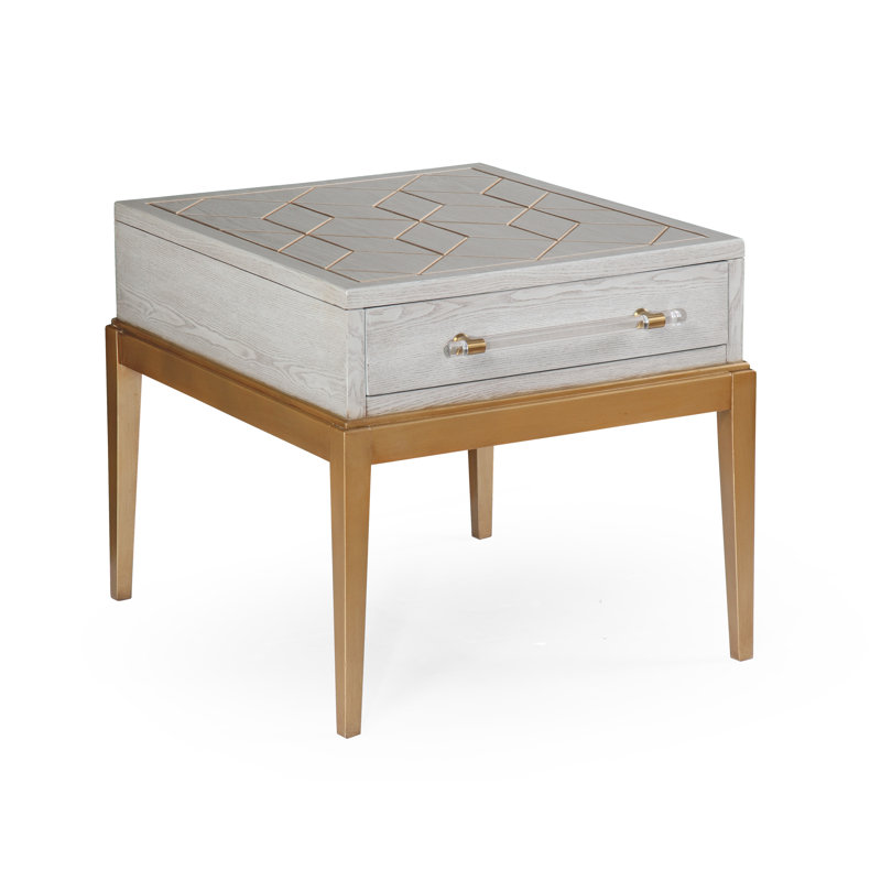 Table de bout avec rangement Updegraff, 24" H x 24" W x 28" D, Gris