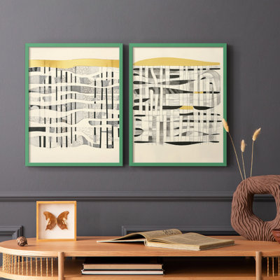ABSTRACT Series cmxxix - reproduction encadrée de qualité supérieure - prête à être accrochée - aucun clou requis - aucun clou requis