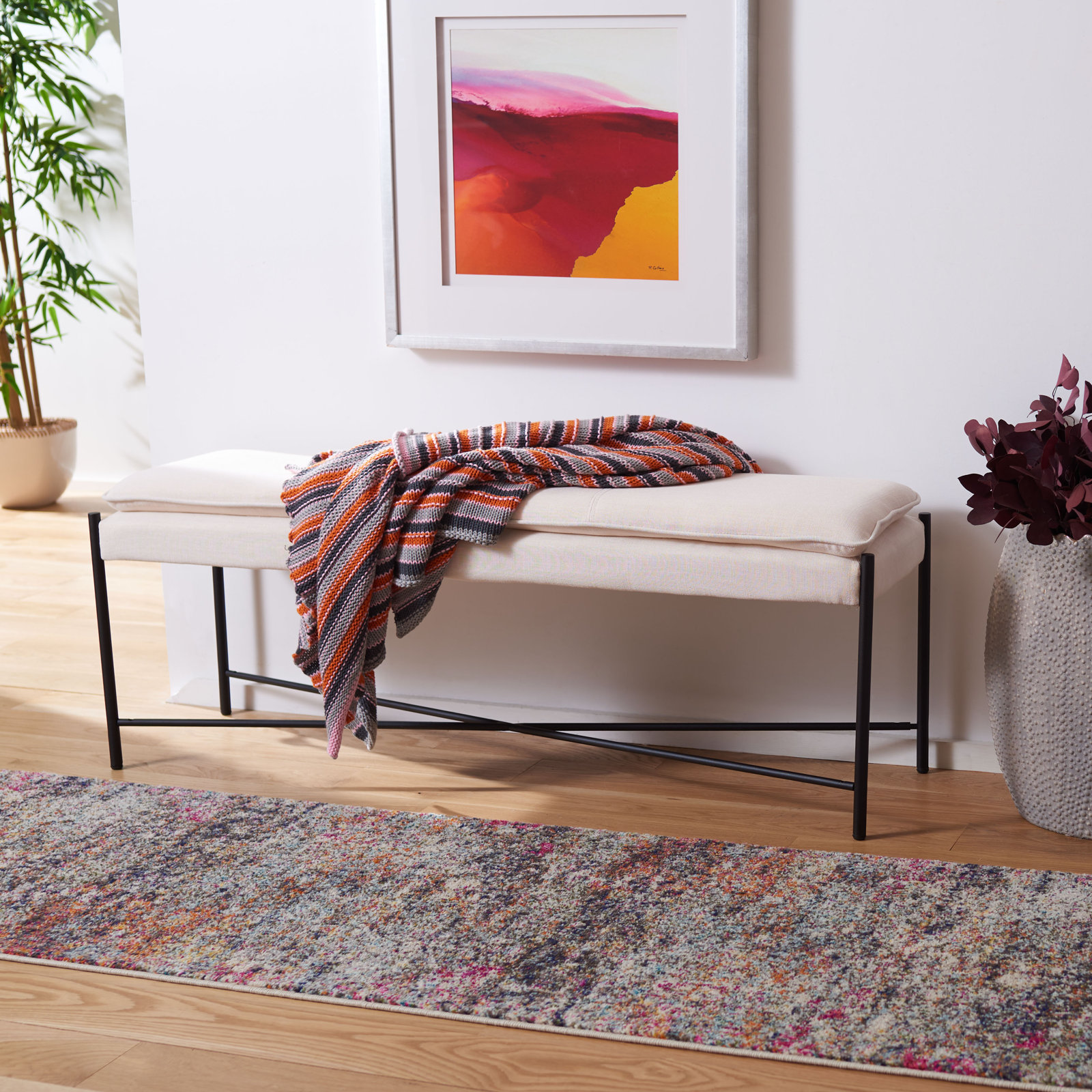 Braylon 50" Entryway Bench, Light Beige