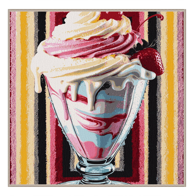 Tapis lavable Milkshake Desserts, Carré 5 pi