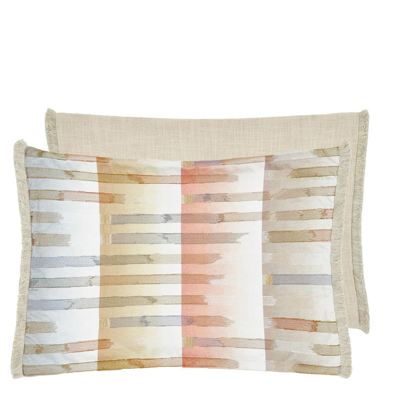 Cascata Decorative Pillow, Pink/Beige