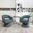 Kiersten Faux Leather Swivel Barrel Chair-94889859-120842946