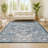 Modern Persian Vintage Medallion Navy/Light Gray Rug-935507499
