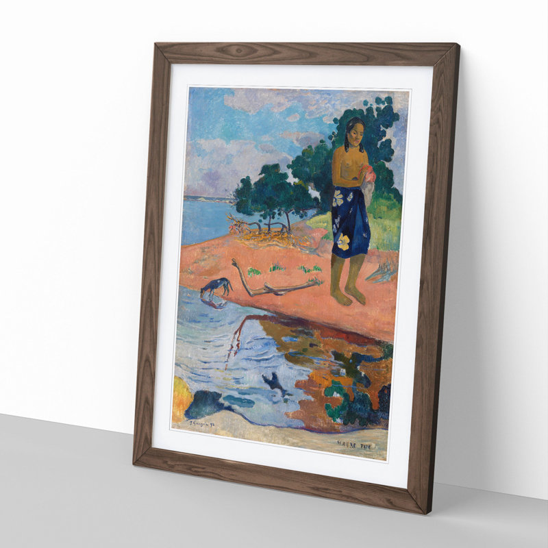 Haere Pape by Paul Gauguin - Picture Frame Painting, Walnut Framed, 65cm H x 48cm W x 2cm D