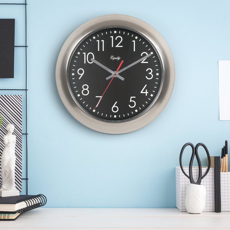 11" Silent Sweeping Metal Quartz Wall Clock