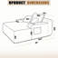 Chaise longue convertible avec accoudoirs larges et coussins décoratifs-314293645-314293647