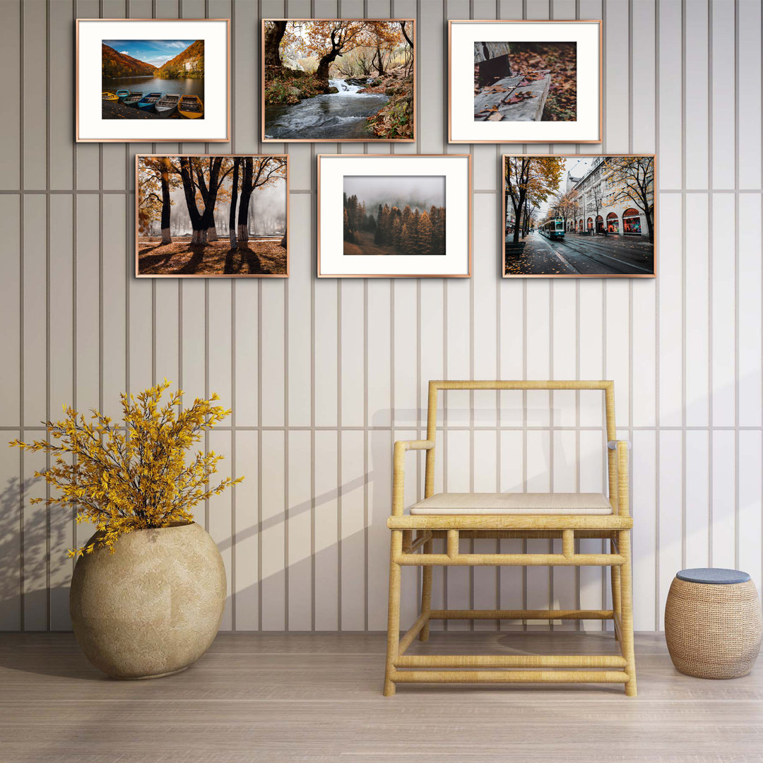 Ailise Gallery Wall Frame Set, Classic Metal Picture Frames for Wall or Tabletop Display (Set of 6) Latitude Run® 