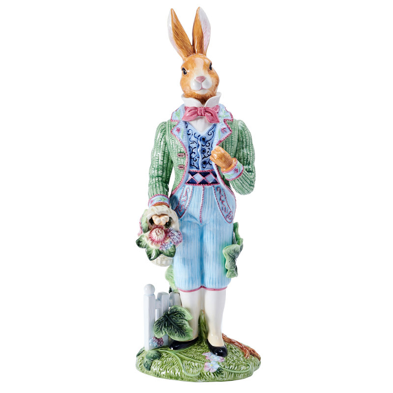 Fitz and Floyd Jardin Rabbit Male Figurine