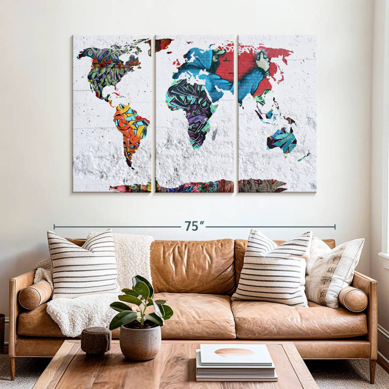 Aliaz Map Graffiti, 42" H x 65" W