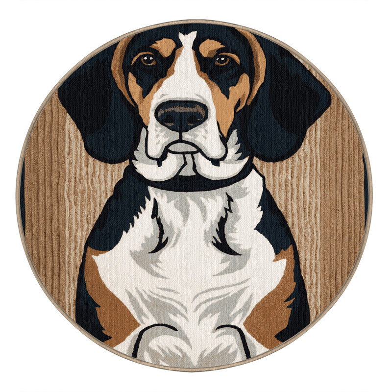  Tapis lavable Treeing Walker Coonhound Dogs, Rond 5 pi