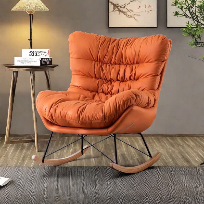 Chaise berçante nordique simple décontractée, Orange