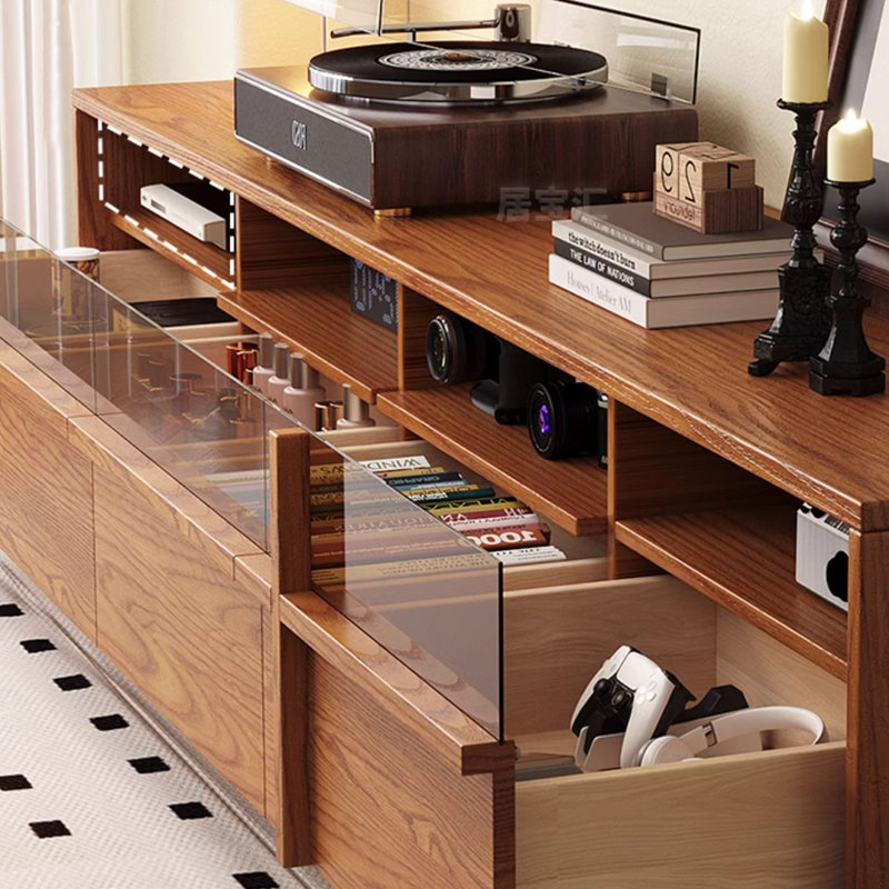 Meuble télé en bois de style rétro, 78.74"