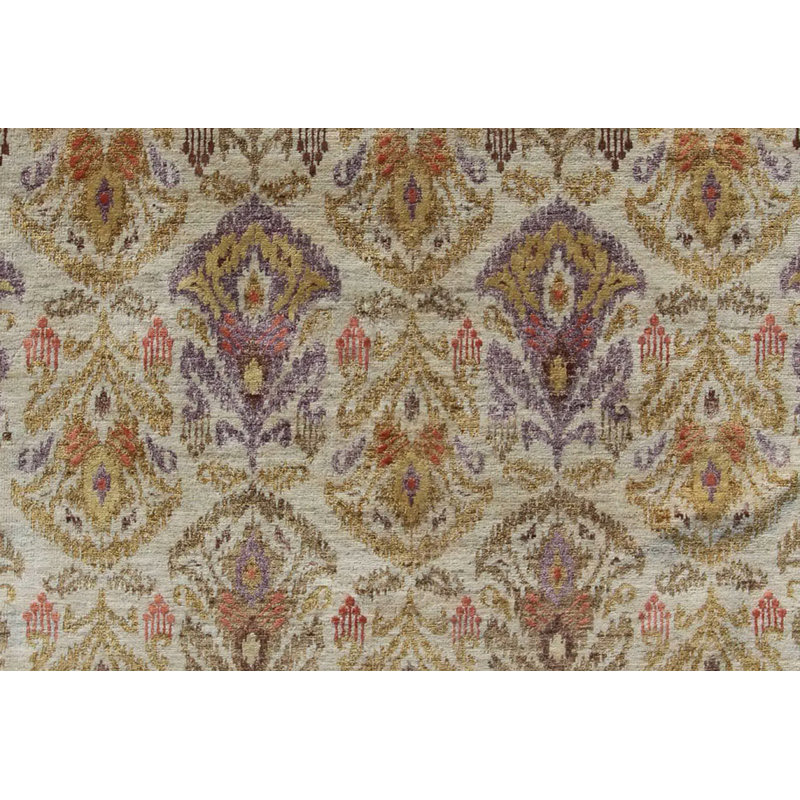 Geometric Hand Knotted Area Rug, Rectangle 126 x 183cm