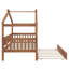 Twin wooden house bed with trundle-922912830