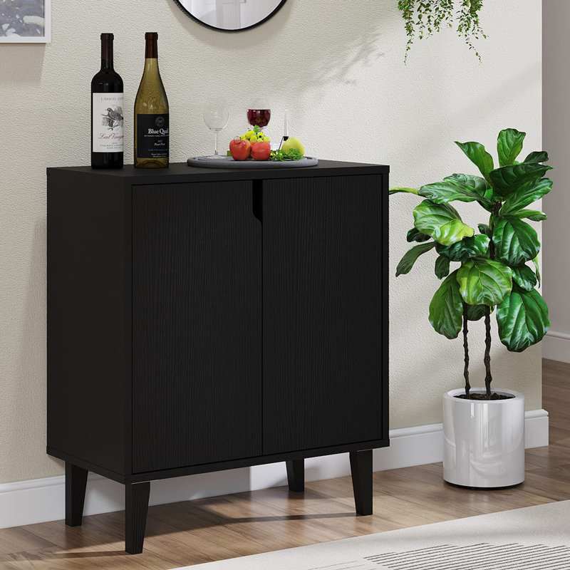MDF 2 - Door Rectangle Accent Cabinet, Black