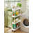 5.3" Slim Storage Cart - 4 Tiers Bathroom Organizer Mobile Shelving Unit Storage Rolling Utility Cart Slide Out Organizer For Kitchen Bathroom Laundry Narrow Places-110406611