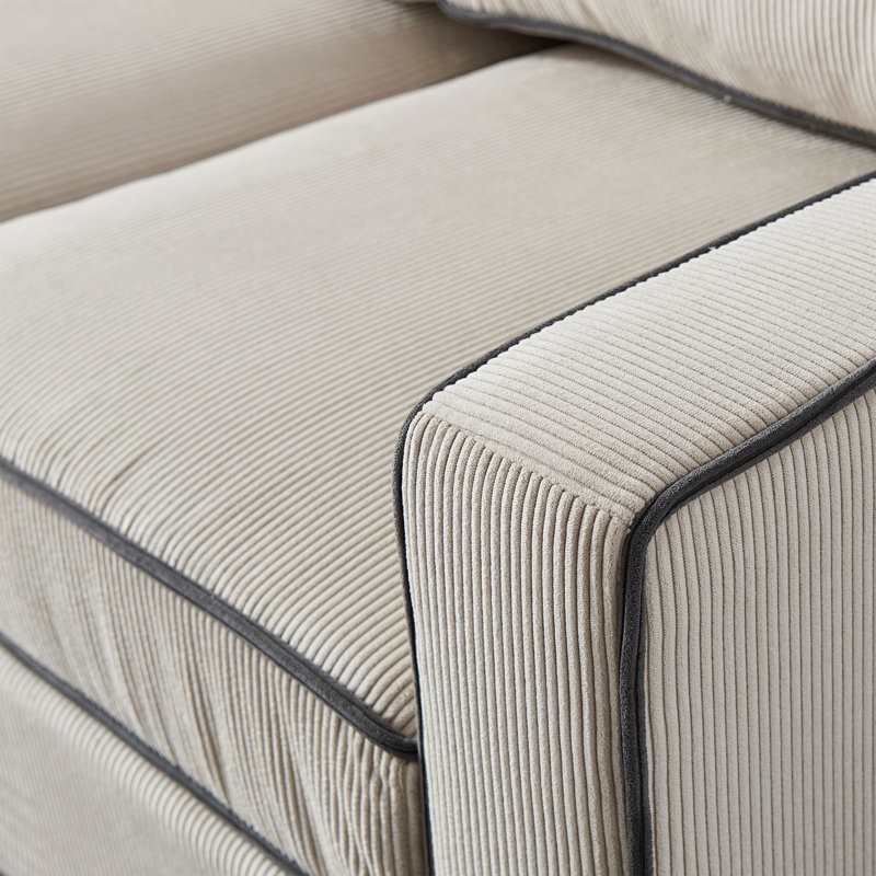 Causeuse Hammersdale, Velours côtelé beige