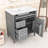 Contemporary Freestanding Single Bathroom Vanity Cabinet with Ceramic Sink and Ample Storage-134419452