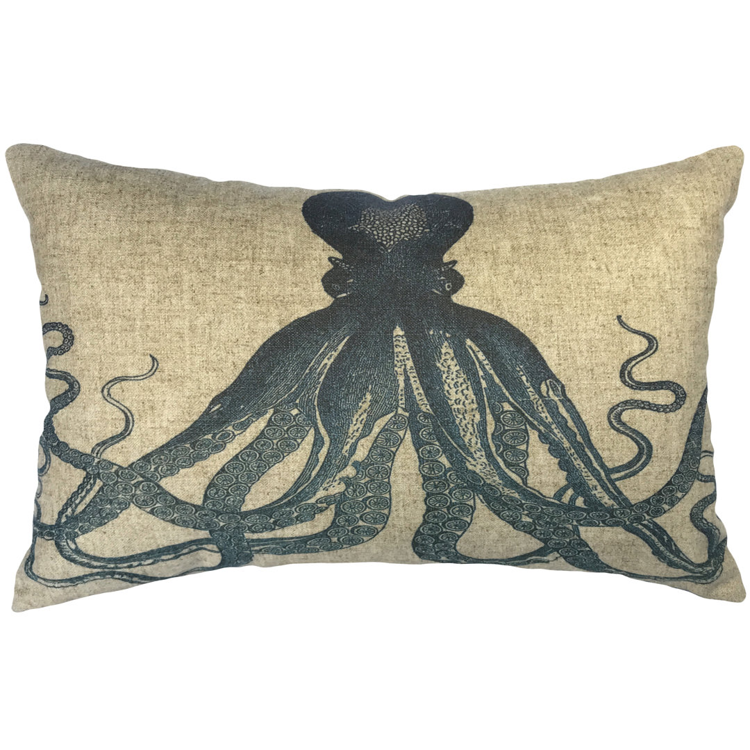  Octopus Linen Lumbar Pillow TheWatsonShop