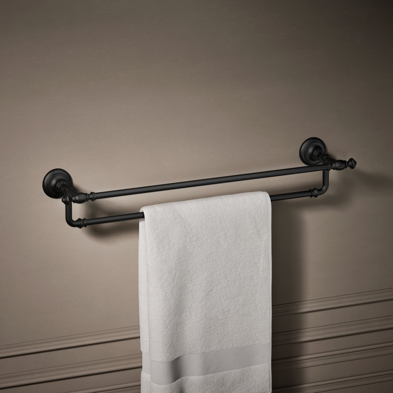 Artifacts® Double 24" Wall Mounted Towel Bar, Matte Black