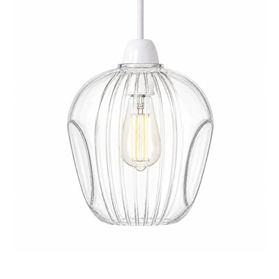15cm H Glass Lamp Shade in Clear