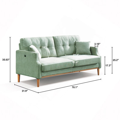 Canapé Living Space 3 places avec tissu imperméable, port de charge USB