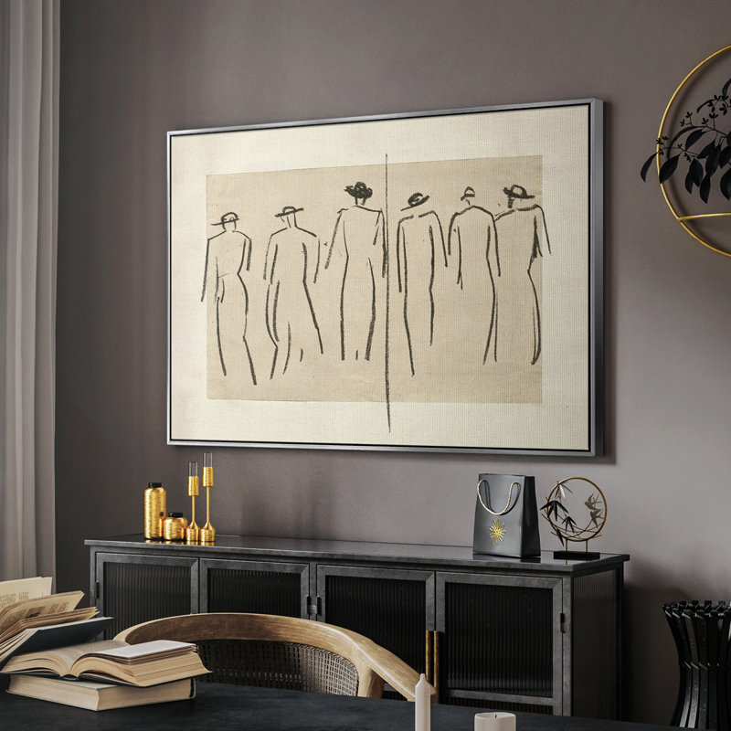 Croquis rétro-LVII, H 17 po x l 25 po x P 2 po, Toile encadrée SilverFloater