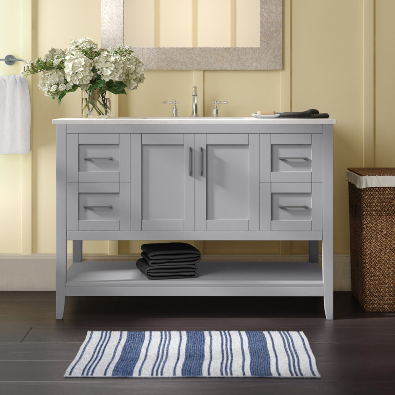 Ensemble de meuble-lavabo simple l 48 po x P 22 po x H 34 po Scottsbluff, Gris