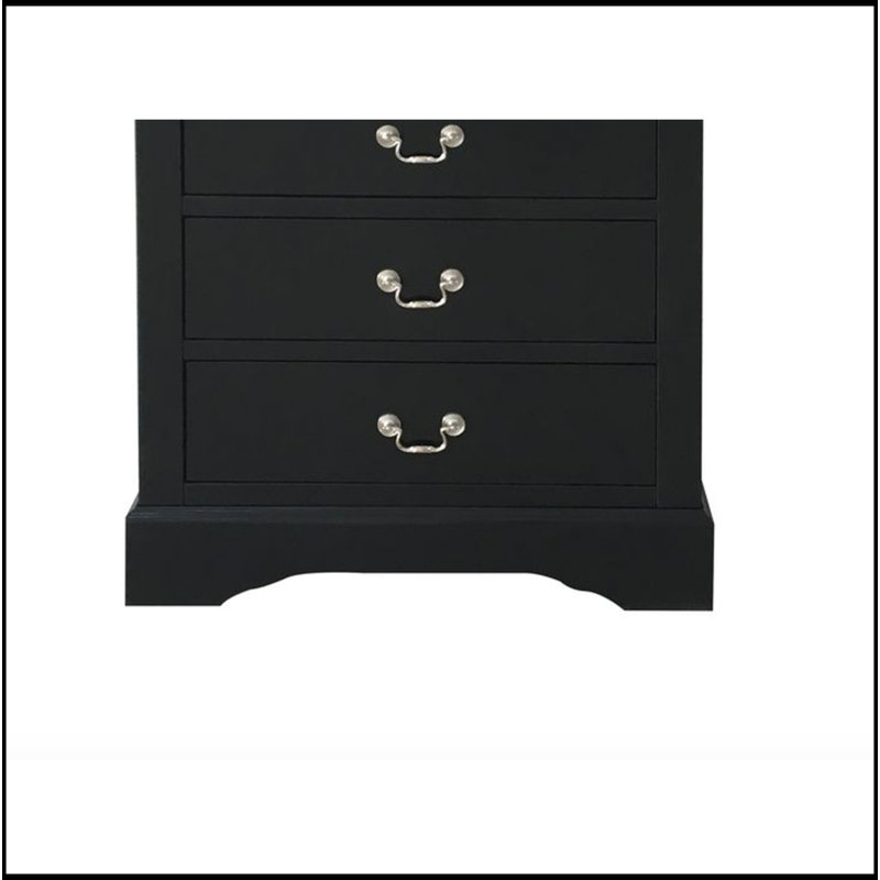 Commode 5 tiroirs à finition noire