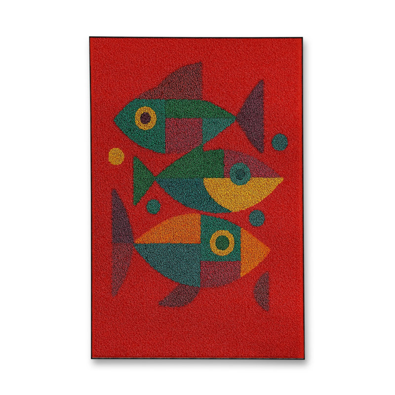 Tapis tissé à motif nautique Mosso, 4'11" x 7'7"
