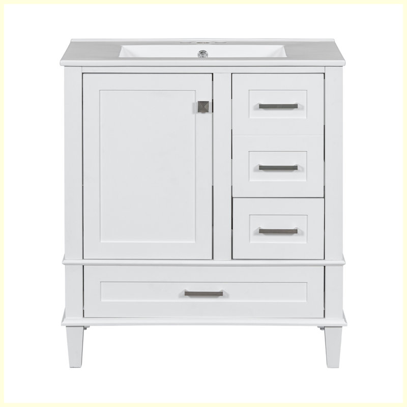 Ensemble d'armoire de salle de bain moderne avec évier, Blanc