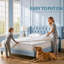 Protège-matelas King imperméable, 4 coins élastiques, blanc, 40 cm (16 po)