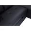 Canapé-lit modulaire en PVC avec chargeur USB et accoudoirs de rangement, noir