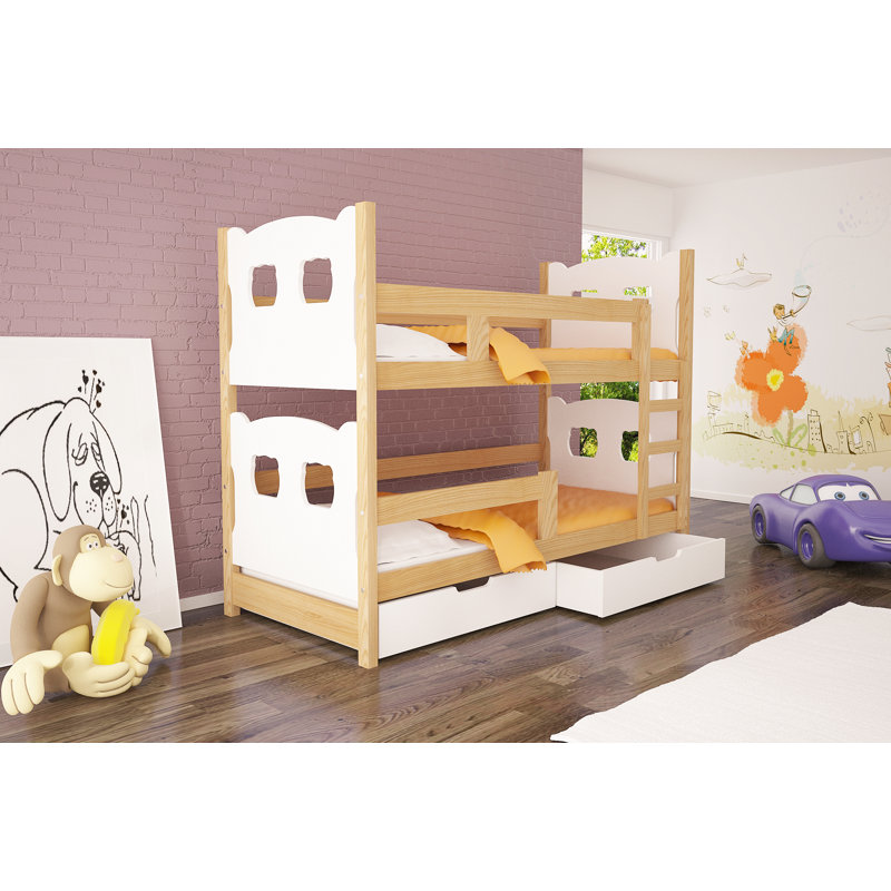 Hemming European Toddler (80 X 180cm) 2 Drawer Standard Bunk Bed and Mattress by Harriet Bee, White