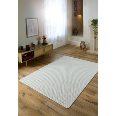 My Mat Sculptured Washable Honeycomb Ivory