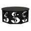 Table basse Dollar, acier noir