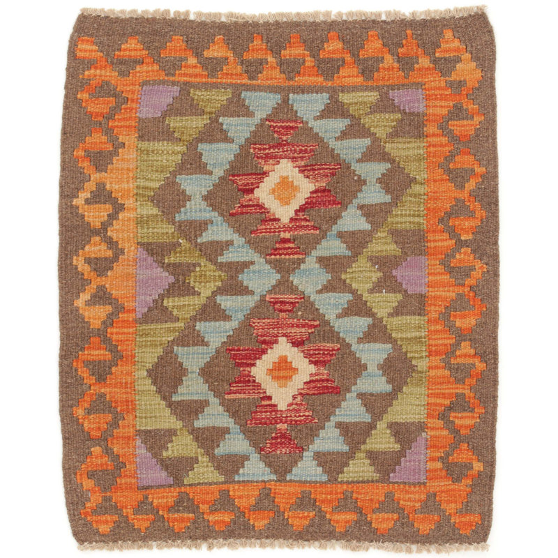 Rectangle 60 cm x 90 cm Wool Hand Woven Kilim Area Rug