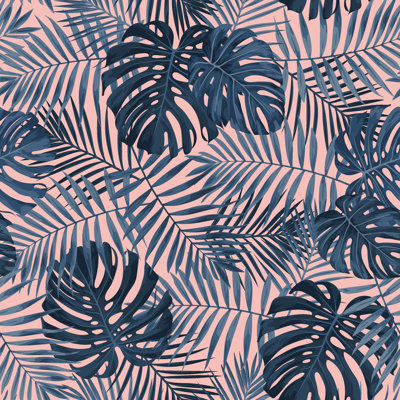 Tropical Seamless With Green Palm Leaf Background. by Marhero - Wrapped Canvas Painting