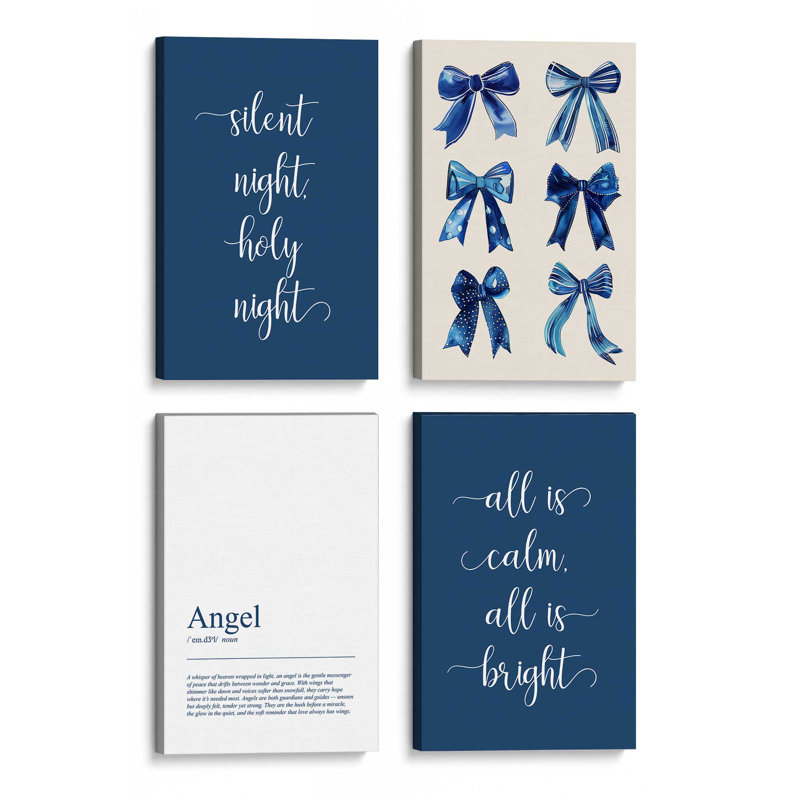 «Midnight Hallelujah», ensemble de 4 impressions sur toile, H 18 po x l 48 po, Toile tendue, Toile tendue