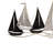 Wall Decor with Metal Sailboats, Black and Silver