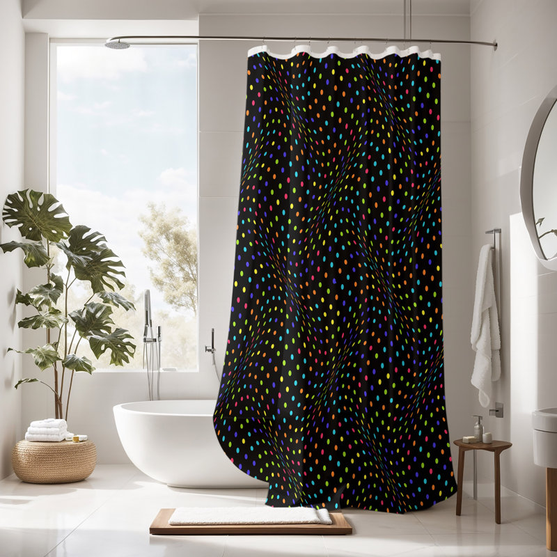 Evaggelia Dots Shower Curtain, 72" H x 70" W